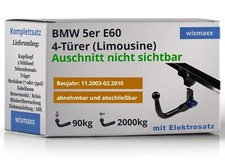 ANHÄNGERKUPPLUNG vert. abnehmbar passt für BMW 5er E60 03-10 +7pol E-Satz ABE