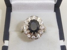 585 Gelbgold Weißgold 14K Gold Ring Saphir 5,91 g Verlobung RG 55 - 17,5 mm 8029