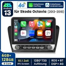 Android 14 Carplay Autoradio GPS Navi WIFI BT SWC KAM Für Skoda Octavia 13-2018