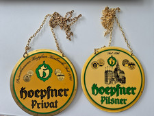 Brauerei 2x  Hoepfner Pilsner Privat  Zapfhahnschilder aus Messing