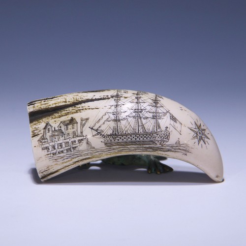 Hms victory scrimshaw resin - scrimshaw,