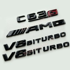 Für Mercedes Benz C63S AMG V8 BITURBO Schriftzug Embleme Aufkleber Logo Badge 3D
