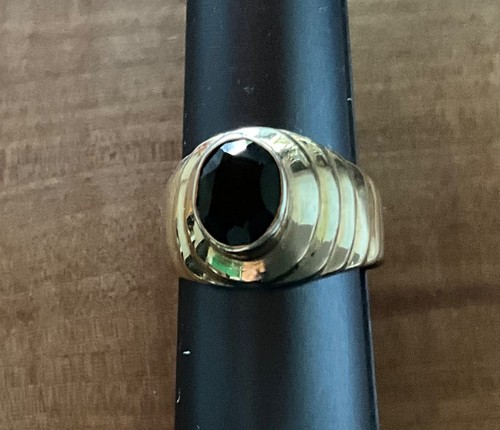 Ring silber gold granat unisex - gold,