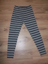 Gestreifte Leggings Grau/Weiß