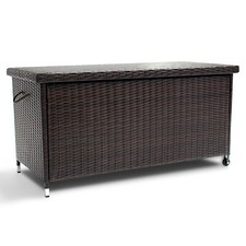 Poly Rattan Kissenbox 121x56x60cm Gartenbox Aufbewahrungsbox Gartentruhe Braun N