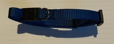 blaues Katzenhalsband, größenverstellbar, ca. 1 cm breit