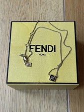 FENDI 8AH636 Forever Plate FF Necklace Chain Gold