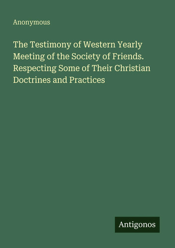 Anonymous the testimony - |,