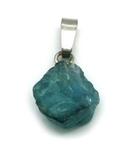 Rohstein-Anhänger Turmalin blau Indigolith 1 - 1,5 cm 925er Silber-Öse