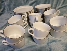 Ikea Geschirr Ensta 19792 weiß Silberrand Porzellan Teller Schüssel Platte