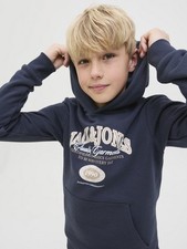 JACK & JONES Junior Kapuzenpullover Hoodie dunkelblau JJAri Größe 128 bis 176