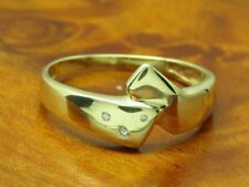 14kt 585 Gelbgold RIng mit Brillant Besatz / Diamant / 2,4g / RG 61,5