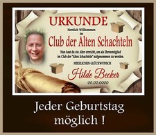 Urkunde " Club der alten