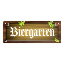 Metallschild mit Holz und