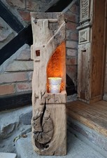 Windlicht Laterne Eiche 90cm