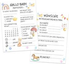 30x Babyparty Spiele Karten