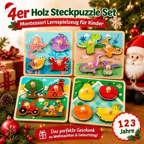 Holz steckpuzzle kinder - kinder, 4