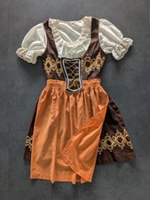 Vintage 70er Jahre Balkonett Dirndl Schürze Bluse Trachtenkleid Ca 42 