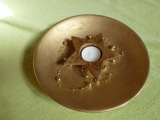Weihnachtsdeko / goldener Keramikteller /Teelichthalter/ Perlenband