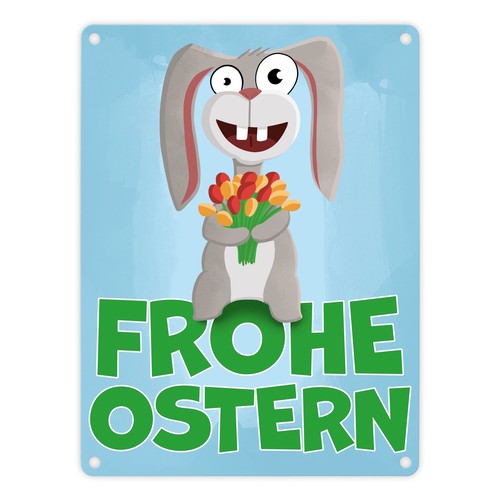 Frohe ostern metallschild - metallschild, in