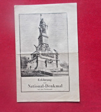 Nostalgisches Dokument Erklärung zum National-Denkmal auf dem Niederwald