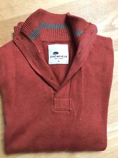 CREWFIELD Pullover 100% Cotton M red/orange mit Knöpfen