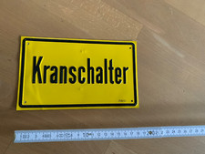 Blechschild "Kranschalter" Aluminium 20x12 cm Werkstatt Keller Loft Vintage