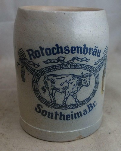 Alter bierkrug rotochsenbräu - bierkrug,