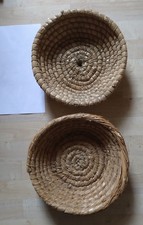 2 x alte Brotkörbe Stroh Teig