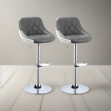 2 x Barhocker 2er Set Barstuhl Kustleder Bar Hocker Stühle 2 farbig BH30grw-2