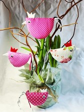 4x Osterhühner Stoff