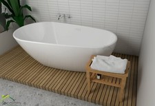 freistehende Badewanne Wanne Kira 140x75 150x75 160x83 166x85 Badbank Tisch Holz