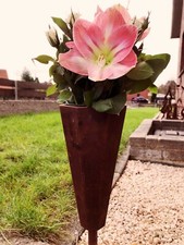 Grabvase Edelrost Metall