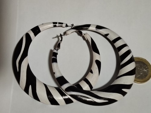 Ohrstecker schwarz weiß - , zebra