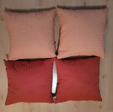 Esprit, 4 Sofakissen, Dekokissen 35x35, Hülle und Innenkissen, apricot, zinnober