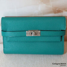 Hermès Pochette Kelly Classique mit Palladium Beschlägen in Malahit