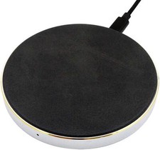 Networx Induktionsladegerät Wireless Charger 2.0 Qi Ladepad Lederbezug schwarz
