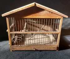 alter Vogelkäfig Vogelbauer Voliere 20er Jahre Holz Deko