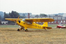 Dia OO-OLD Piper J-3 SchD 13.8.1995 Flugzeug Planespotter 35mm gerahmt jst-N12-3