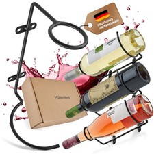 Weinflaschenhalter 4 STK. Metall schwarz – Weinregal zur Wandmontage inkl. Zubeh