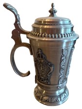 Deutsche Post Gewerkschaft Zinn Bierkrug Wappen Silber 17.5cm
