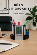 Multi Organizer Stiftehalter Digitaluhr Thermometer Neu inkl. Versand Geschenk