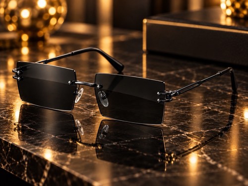 Rimless sonnenbrille schwarz - rimless,