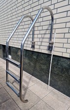 Massiv Swimmingpoolleiter, Poolleiter, Bootsstegleiter Festanbau, Edelstahl