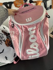 Wilson Pro Tour K-Factor Tennistasche / Rucksack – Rosa Weiß – mit Tennisbällen