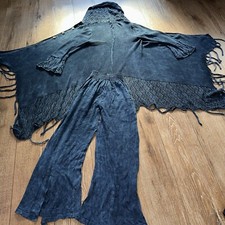 strickanzug Gr 38-44 Lange Strickjacke Und StrickHose Neuwertig Blau