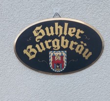 Altes Brauereischild-Suhler Burgbräu Imo Glas 30er Jahre- Reklame Brauerei-Antik
