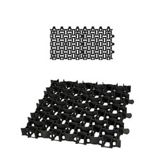 2x Rasengitter 50x50cm schwarz Kies Waben Rasen Steine Paddock Platten Matten