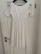 Brautkleid - Hochzeitskleid - Umstandsmode - Gr. 36 / 38 - Weiß mit Spitze - TOP