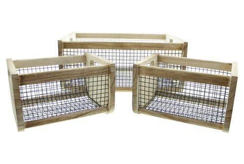 Holzkiste trend 3er set - holzkiste, "trend",